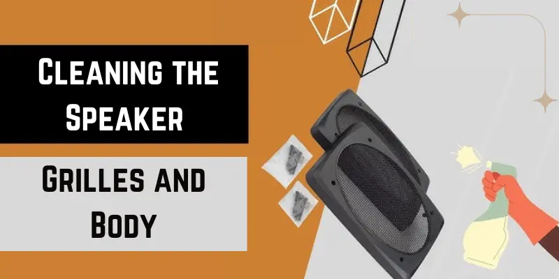 cleaning the speaker grills and body cleaning speaker grills and body
